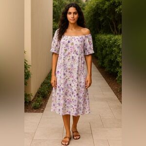 🌺Flora Obscura X J.Crew Puff-Sleeve Beach Dress in Kaleidoscope Floral 🌺